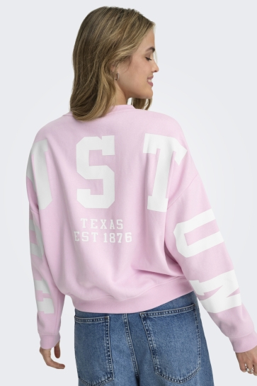 Only ONLSWEAT L/S BACK/SLEEVE PRINT SWT 15356793 Winsome Orchid/BIRCH HOUSTON