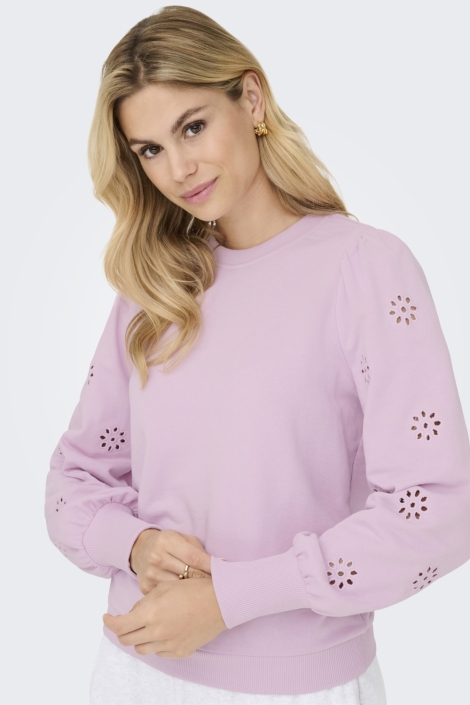 Only roze dames sweater | Model vooraanzicht