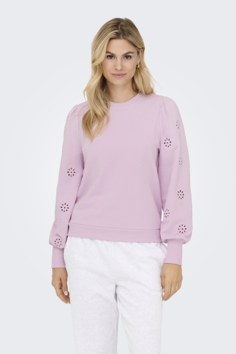 Only roze dames sweater | Model vooraanzicht