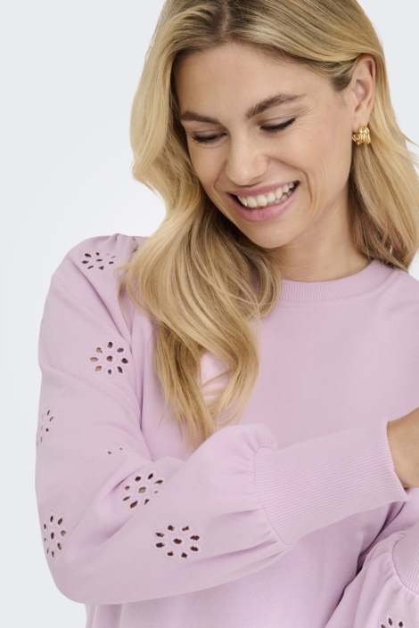 Only roze dames sweater | Close up