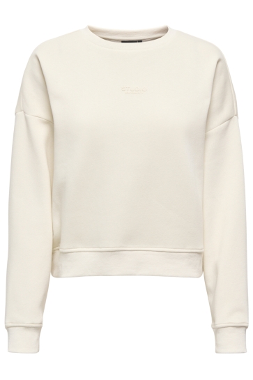 Only onlsweat life l/s crew o.size state Beige