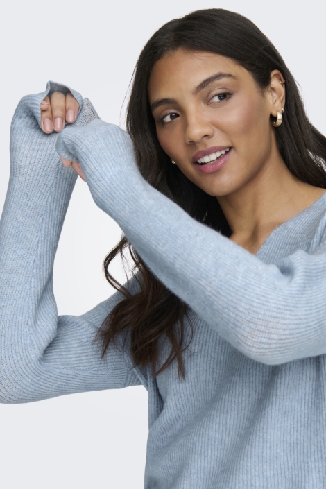 Only blauwe dames trui | Close up