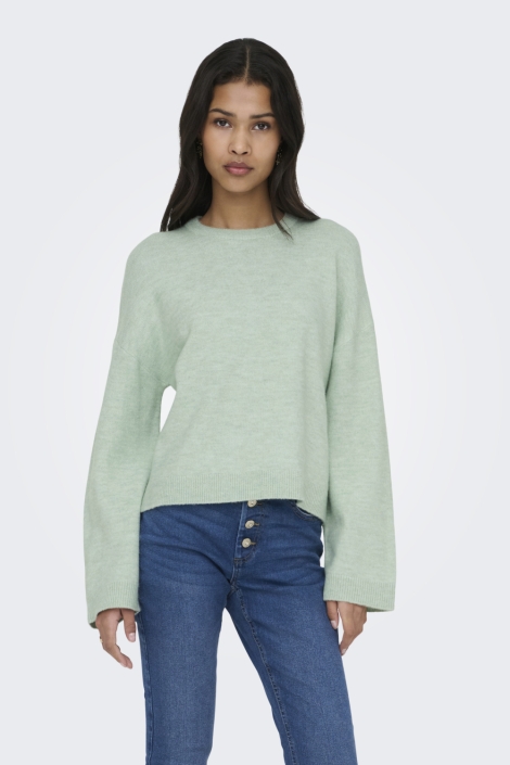 Only groene dames trui | Model vooraanzicht