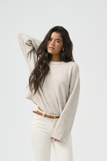 Only onlsimoni l/s o-neck pullover knt n Grijs