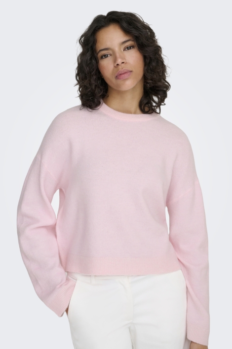Only roze dames sweater | Model vooraanzicht