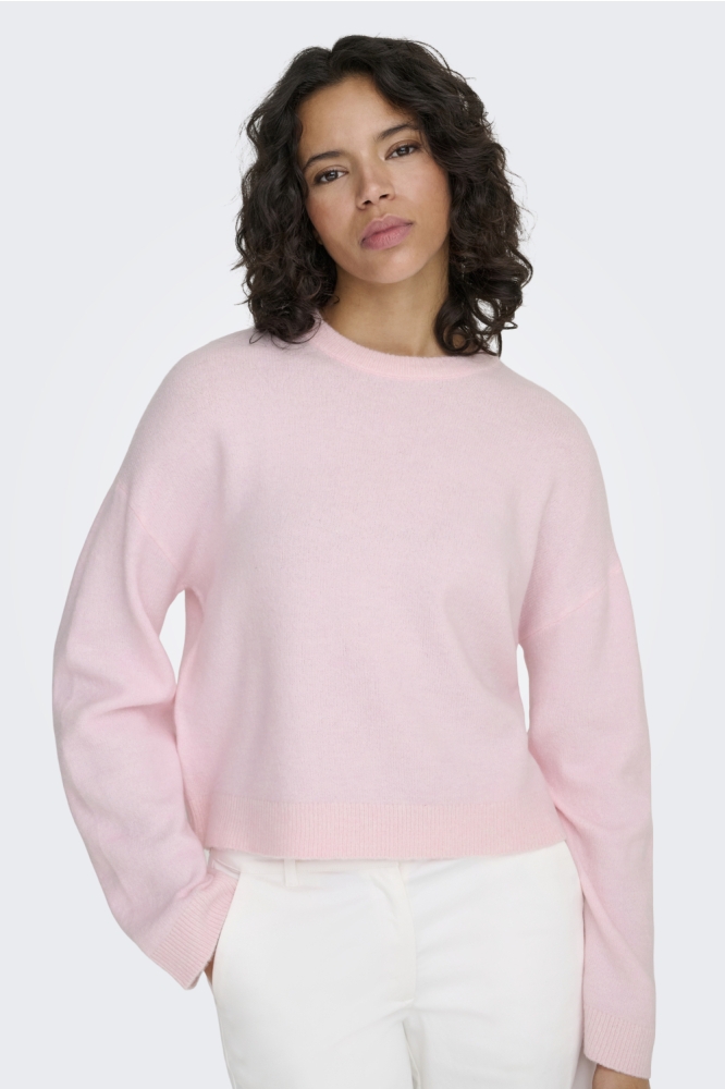 Only roze dames sweater | Model vooraanzicht