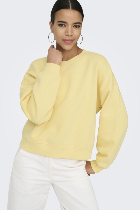 Only gele dames sweater | Model vooraanzicht