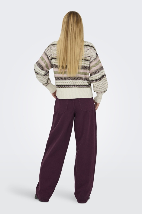 Only beige dames trui | Model achteraanzicht