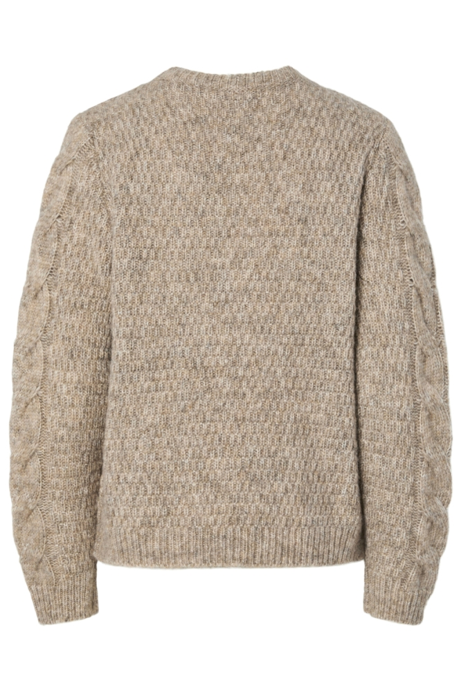 Pieces camel dames trui | Achteraanzicht