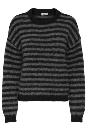 Jacqueline de Yong Trui JDYZOEY LIFE L/S ON DROPSH PULL KNT 15355476 Black/Dark grey melange