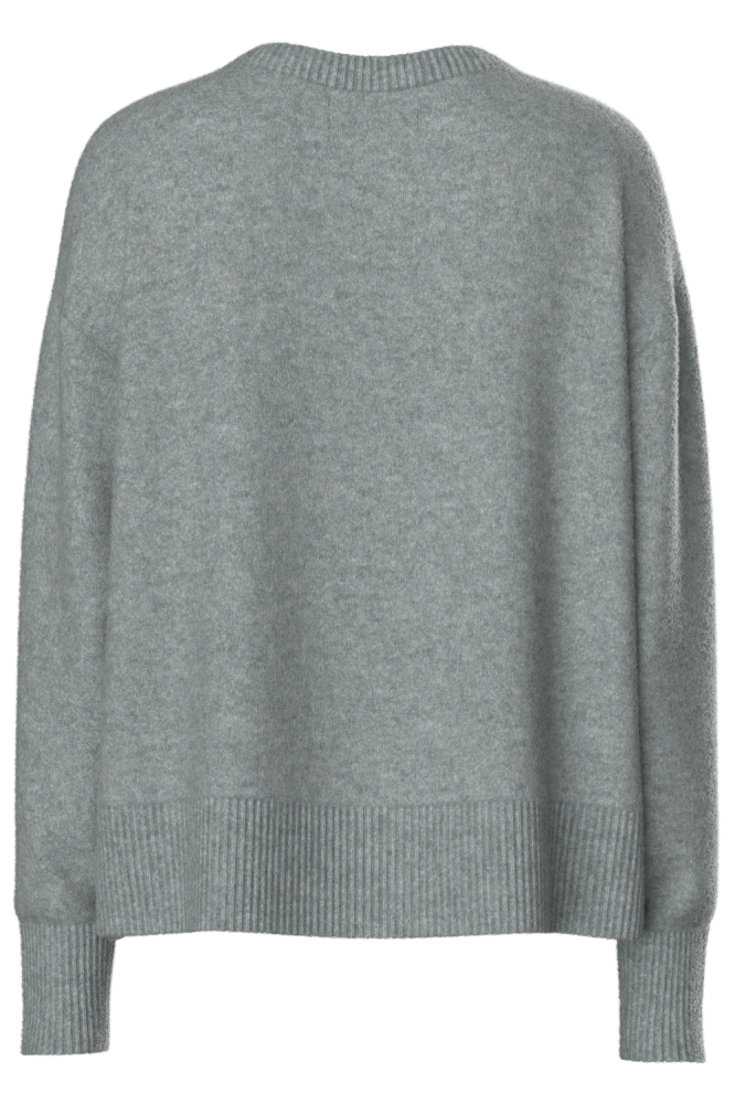 Pieces grijze dames trui | Achteraanzicht