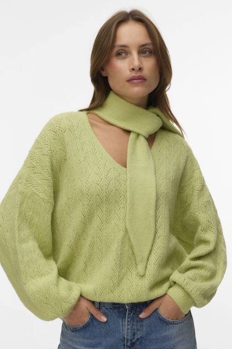 Vero Moda groene dames trui | Model vooraanzicht