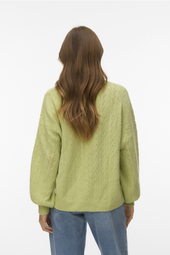 Vero Moda groene dames trui | Model achteraanzicht