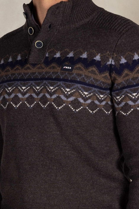 NZA grijze heren trui | Close up