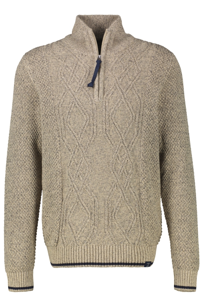 Lerros beige heren trui | Vooraanzicht