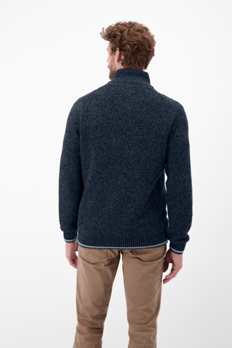 Lerros blauwe heren trui | Model achteraanzicht