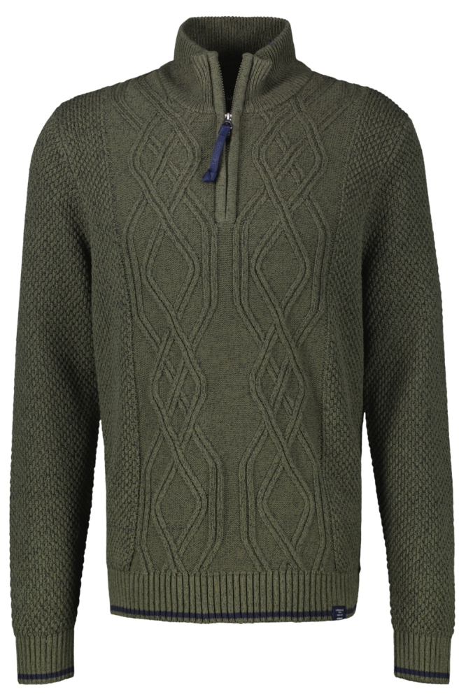 Lerros groene heren trui | Vooraanzicht