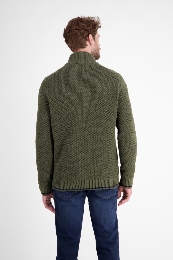 Lerros groene heren trui | Model achteraanzicht