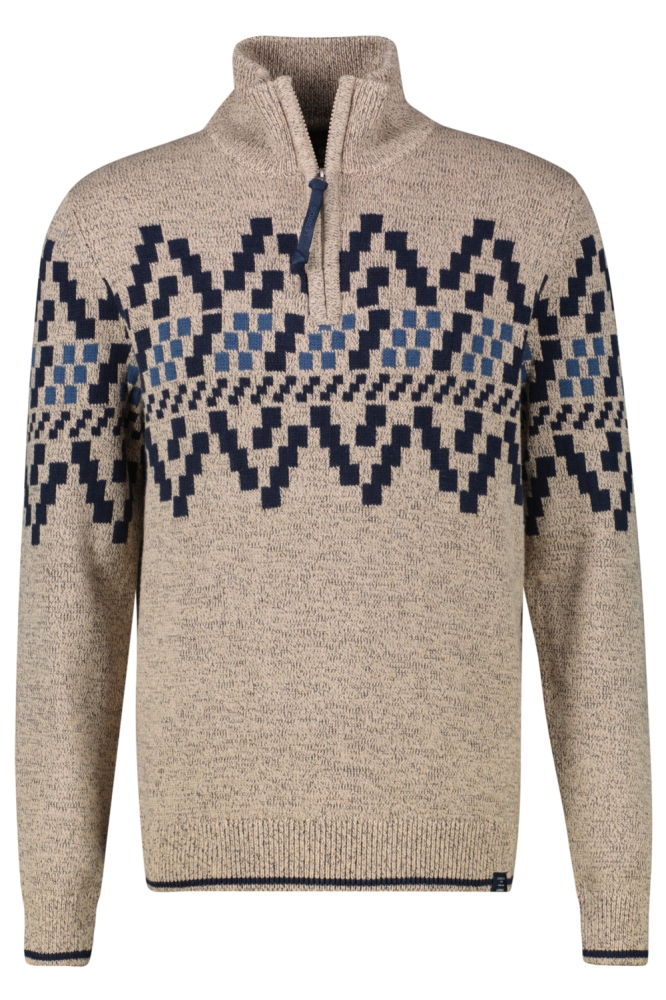 Lerros beige heren trui | Vooraanzicht