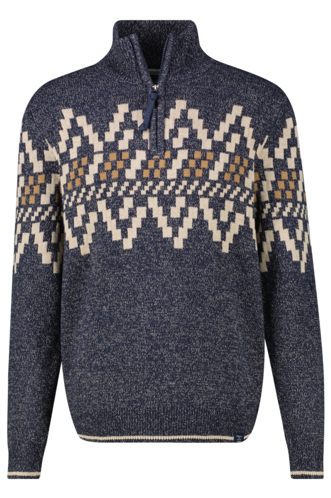 Lerros blauwe heren trui | Vooraanzicht