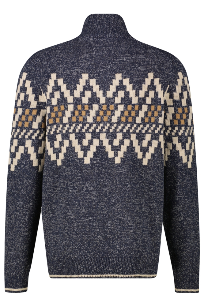 Lerros blauwe heren trui | Achteraanzicht