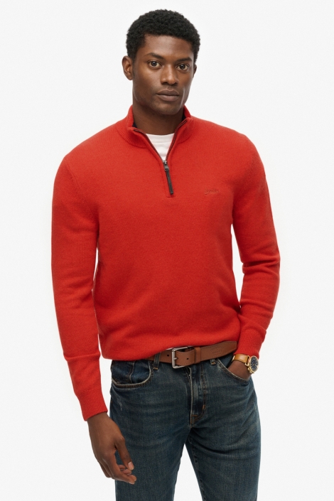 Superdry oranje heren trui | Model vooraanzicht