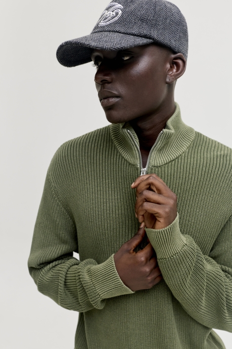 Jack & Jones groene heren trui | Close up