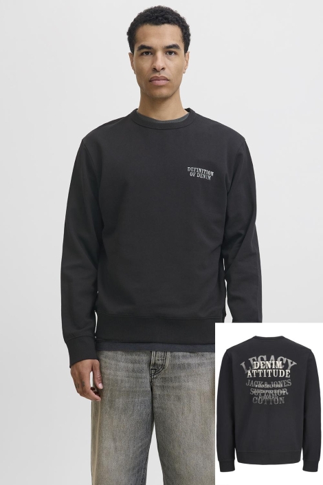 Jack & Jones zwarte heren trui | Model vooraanzicht