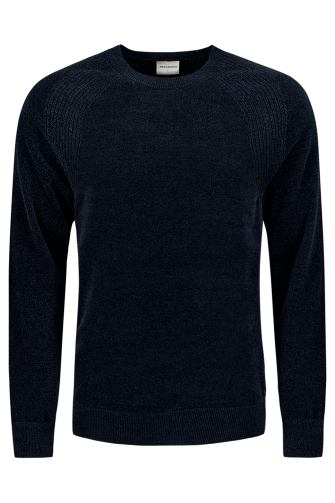 NO-EXCESS blauwe heren trui | Vooraanzicht