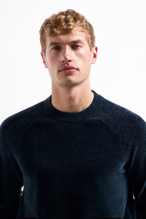 NO-EXCESS blauwe heren trui | Close up