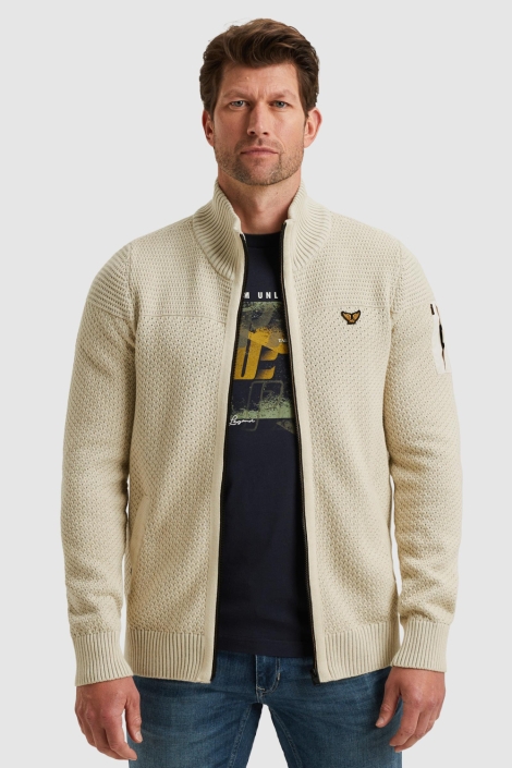 PME legend ecru heren vest | Model vooraanzicht