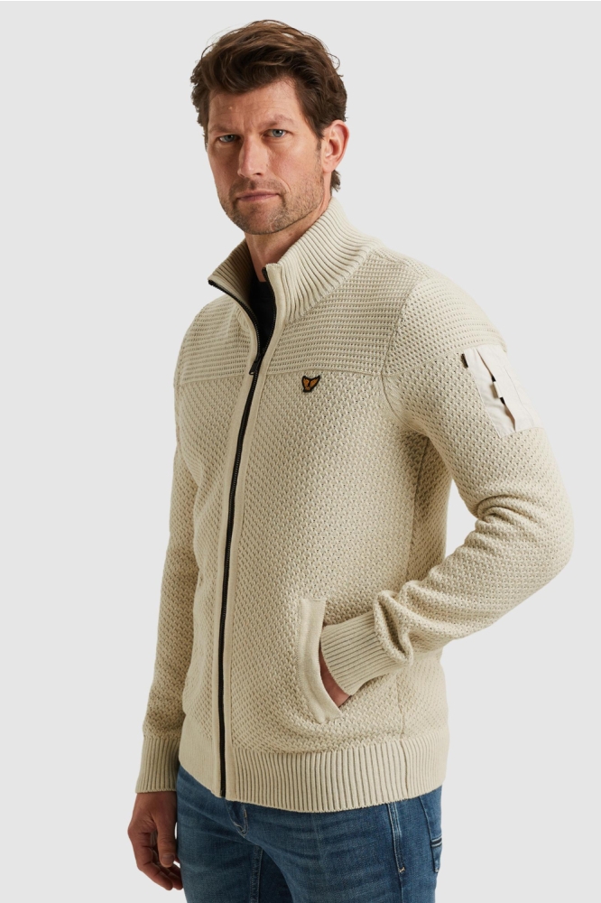 PME legend ecru heren vest | Model zijaanzicht