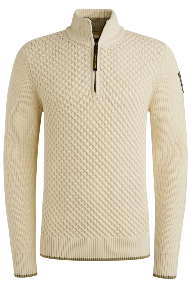 PME legend ecru heren trui | Vooraanzicht