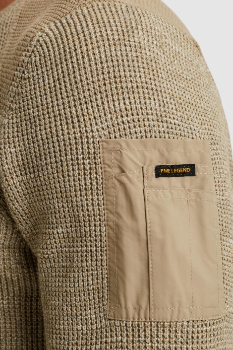 PME legend beige heren trui | Close up