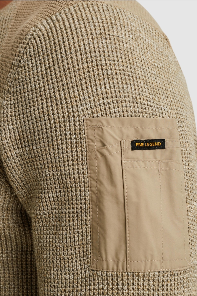 PME legend beige heren trui | Close up