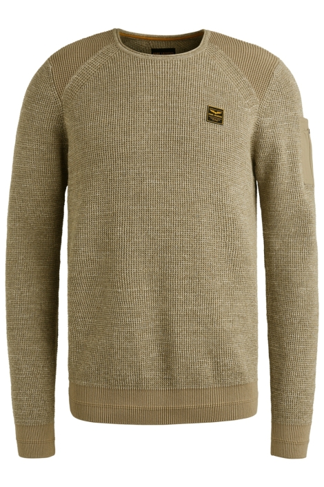 PME legend beige heren trui | Vooraanzicht