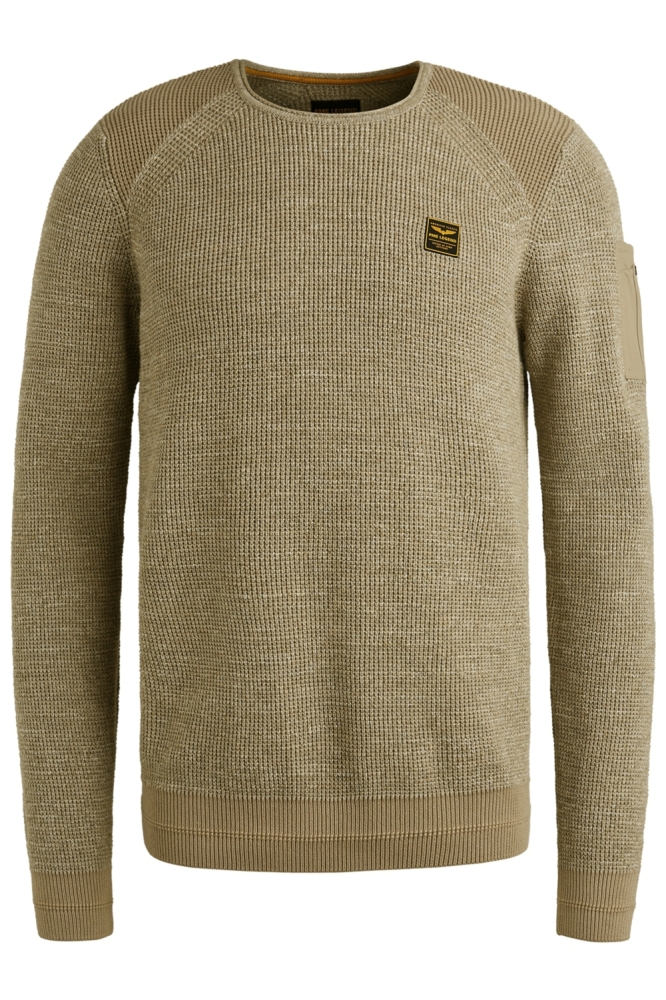PME legend beige heren trui | Vooraanzicht