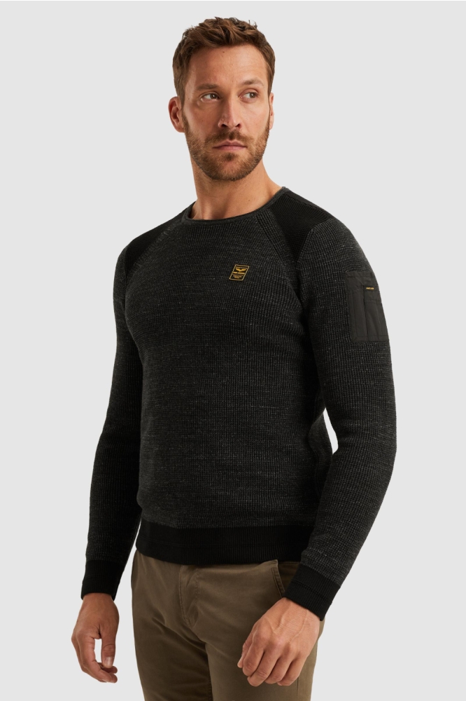 PME legend zwarte heren trui | Model zijaanzicht