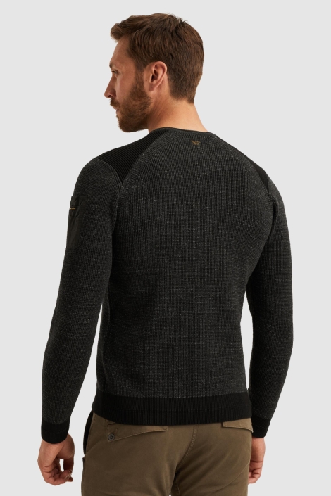 PME legend zwarte heren trui | Model achteraanzicht