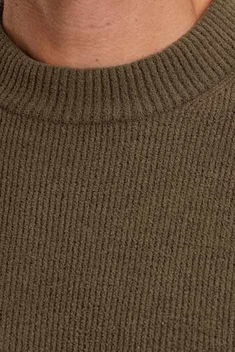 Cast Iron bruine heren trui | Close up