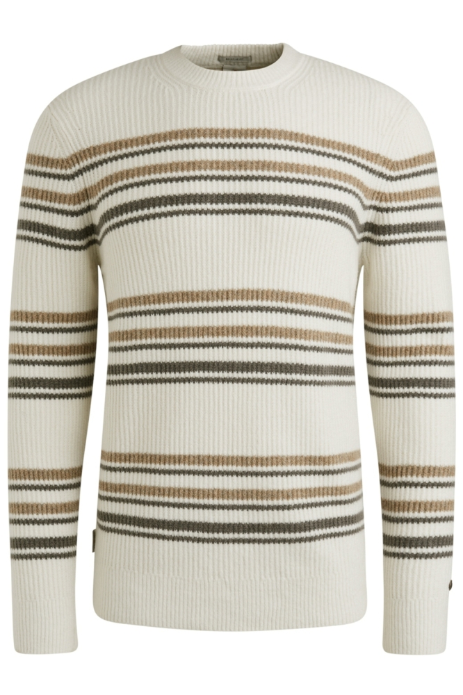 Cast Iron ecru heren trui | Vooraanzicht