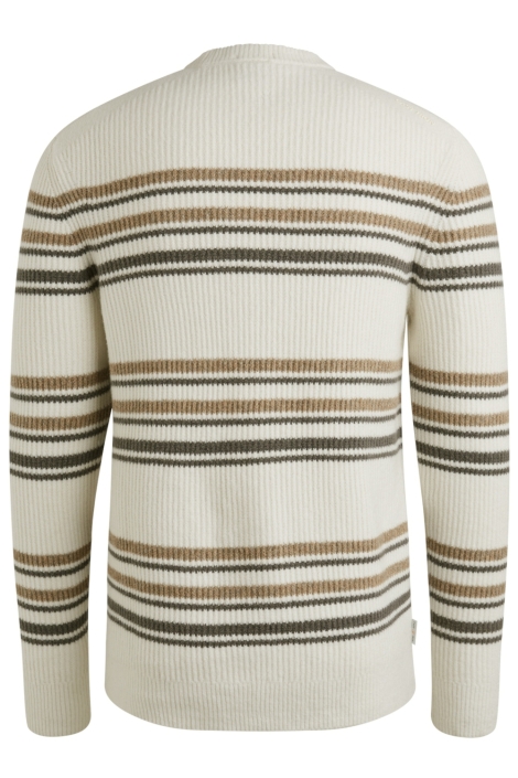 Cast Iron ecru heren trui | Achteraanzicht