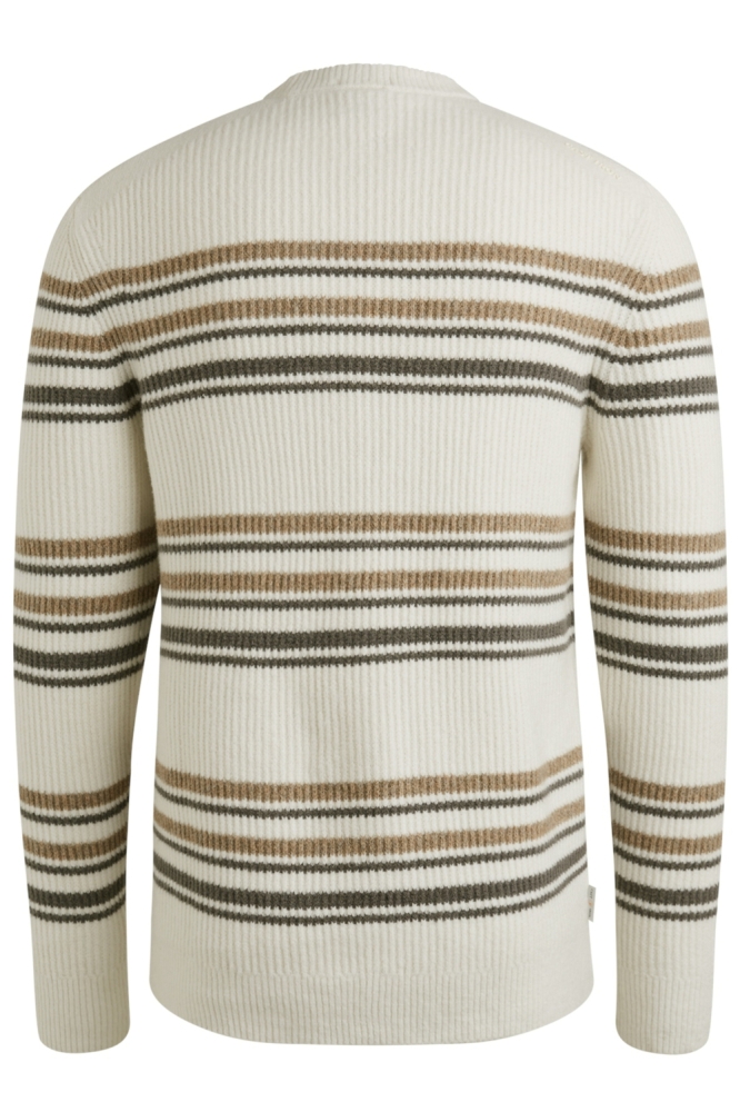 Cast Iron ecru heren trui | Achteraanzicht