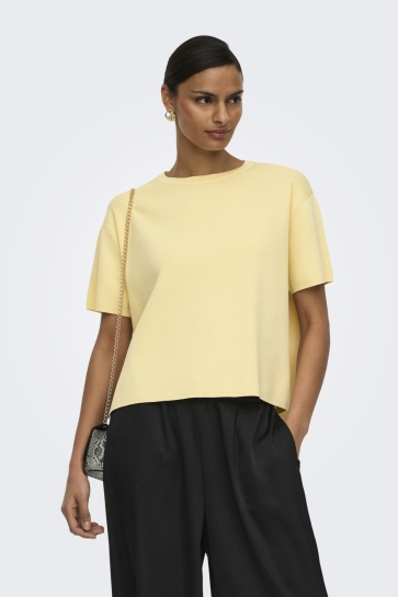 Jacqueline de Yong Trui JDYASTRA SS O NECK SLIT PULLOVER K 15372716 Double Cream