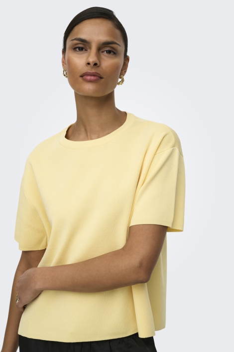 Jacqueline de Yong gele dames trui | Model vooraanzicht