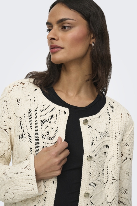Jacqueline de Yong beige dames vest | Close up