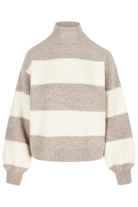 LolaLiza taupe dames trui | Vooraanzicht