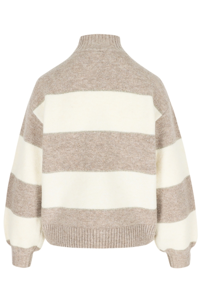 LolaLiza taupe dames trui | Achteraanzicht