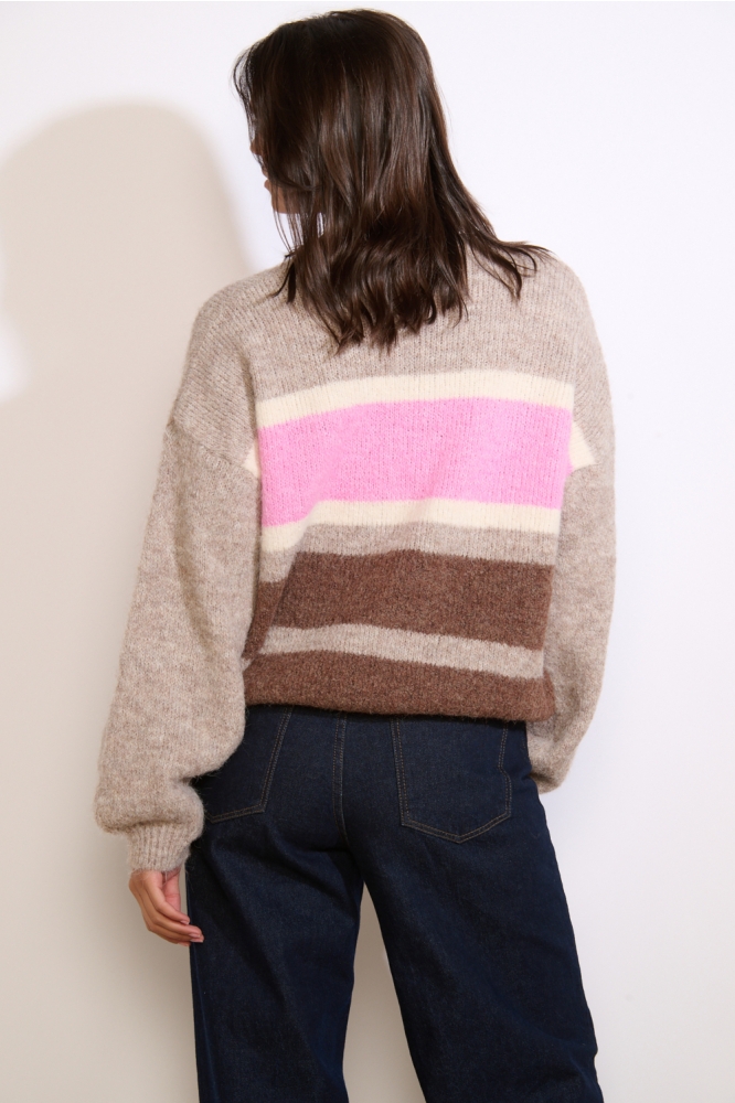 LolaLiza multi color dames trui | Model achteraanzicht