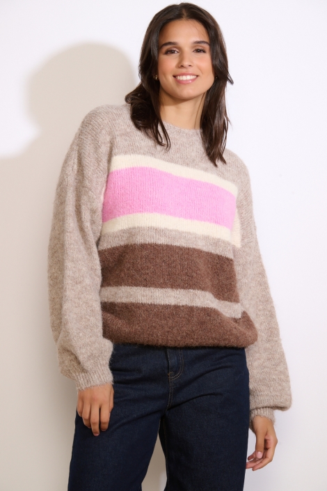 LolaLiza multi color dames trui | Vooraanzicht